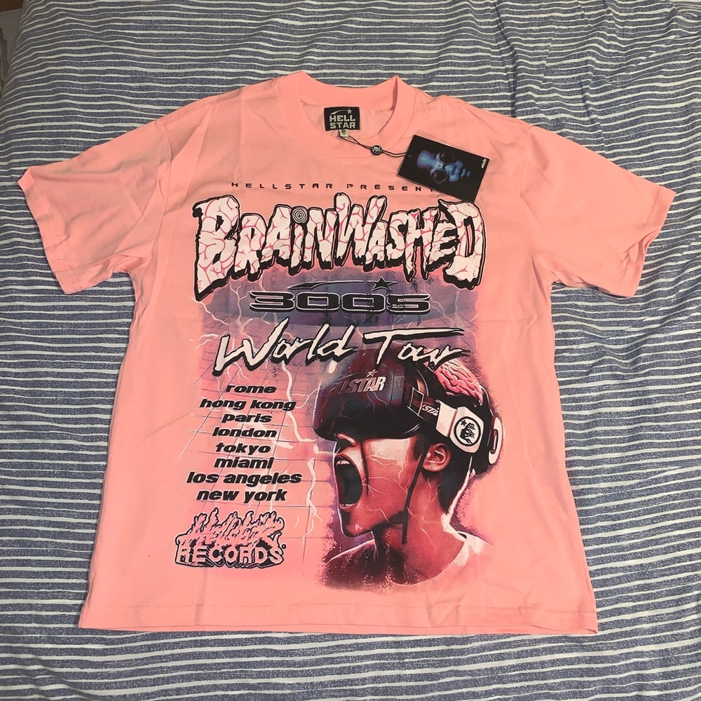 Hellstar Brainwashed World Tour T-shirt Brand New, Mens Small